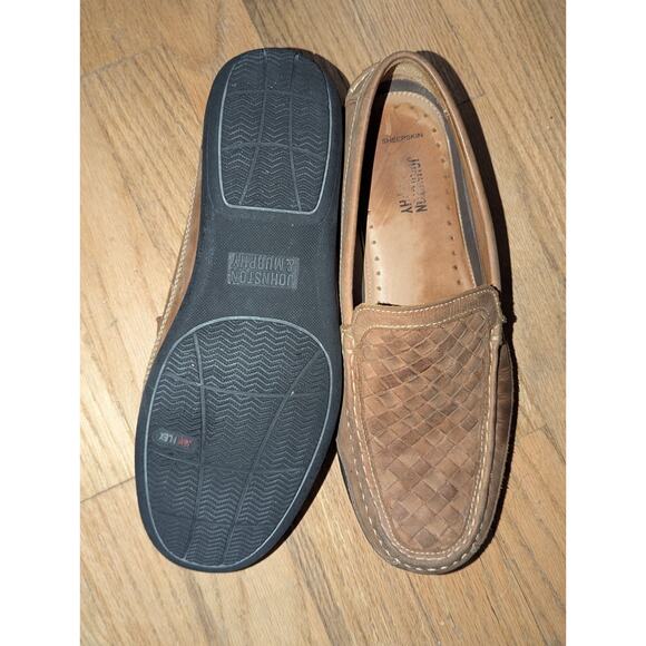 Johnston & Murphy Mens Woven Leather Loafers Size 9M Brown Slip On Driving Shoes main image 4